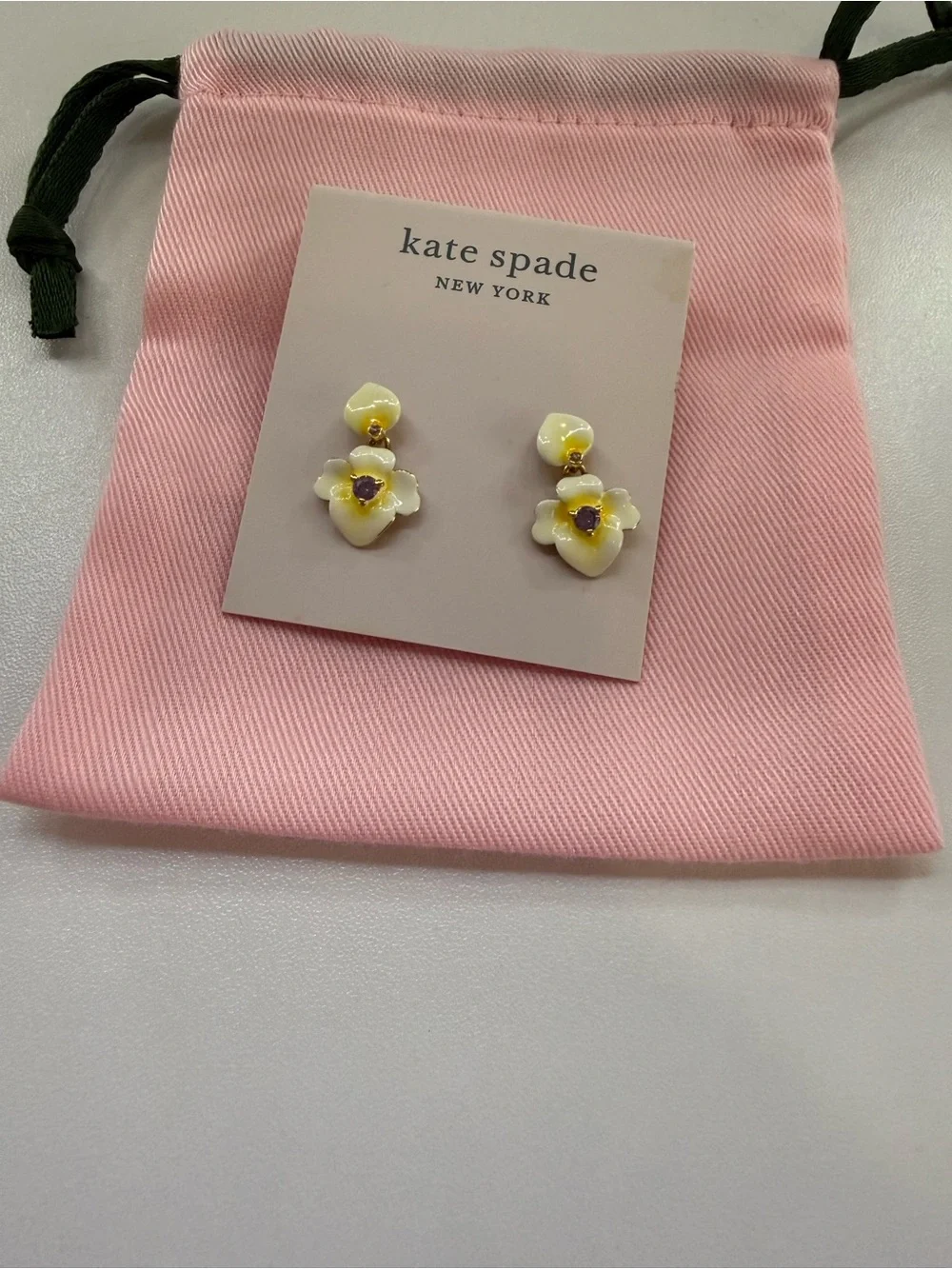 Kate Spade New York Yellow Floral Enamel Drop Earrings